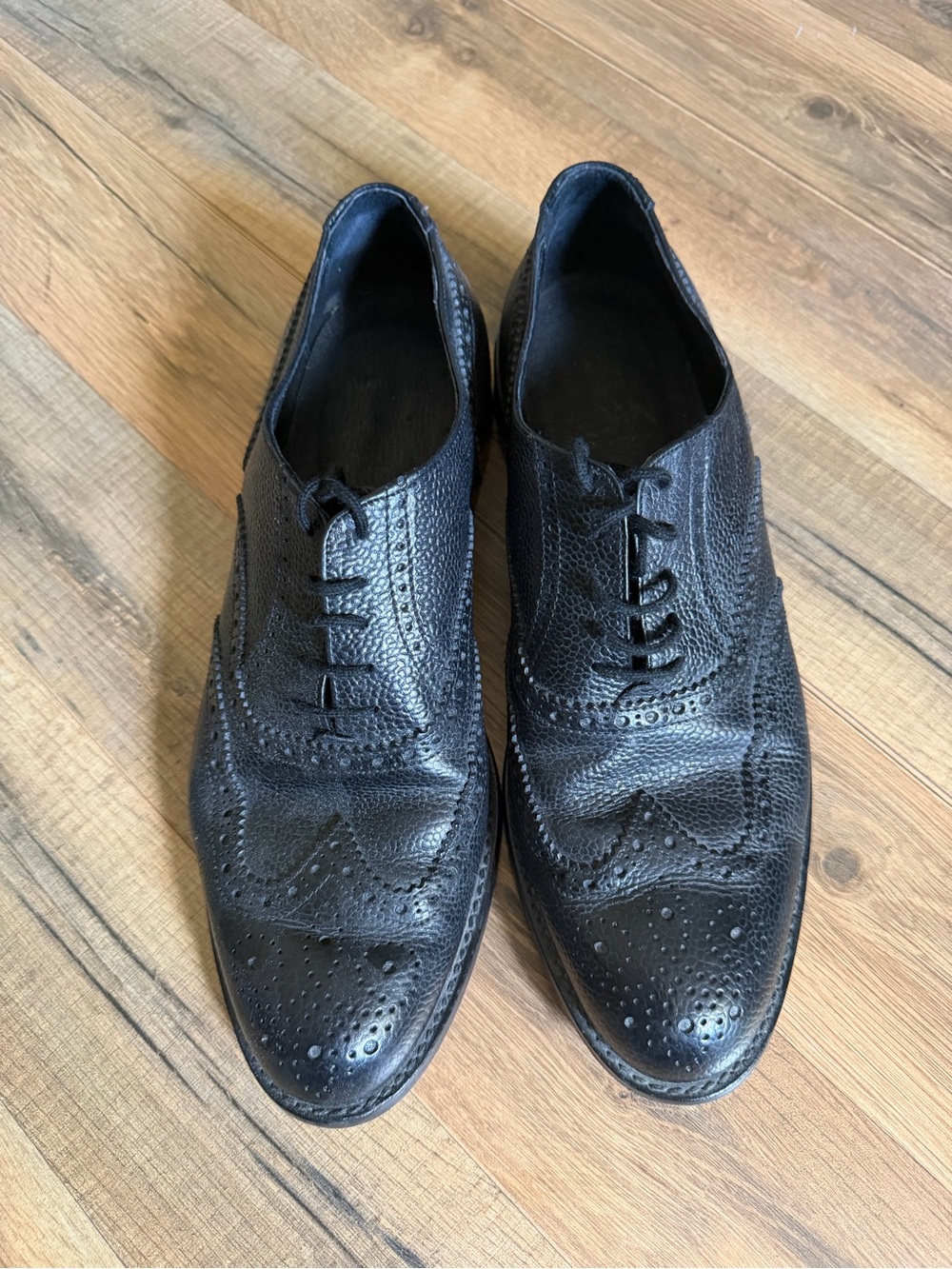 Men's Black Italian leather shoes David & Joan hand made in Italy